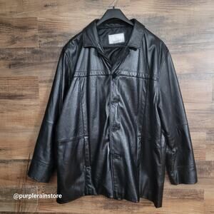 Vtg Wilsons M Julian Pebbled Leather Car Coat Blazer Coat Jacket 2X Y2K 90's